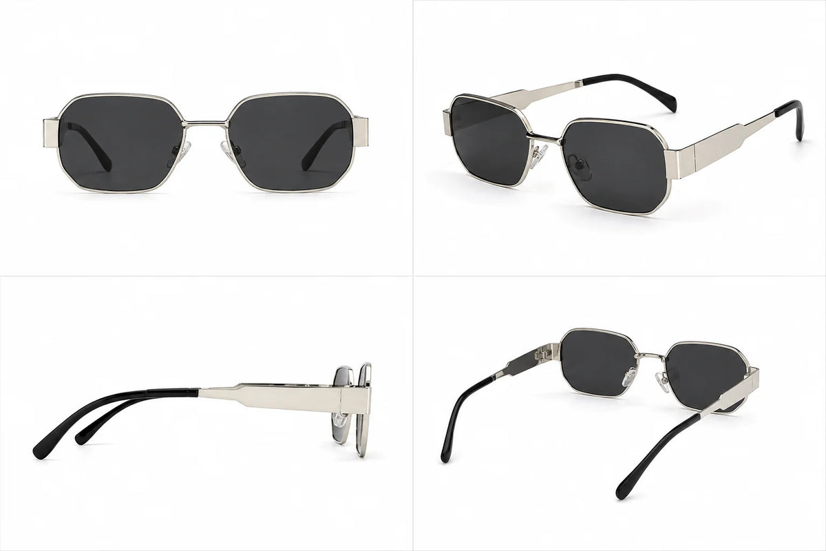VTitan Edge Silver Square Sunglasses