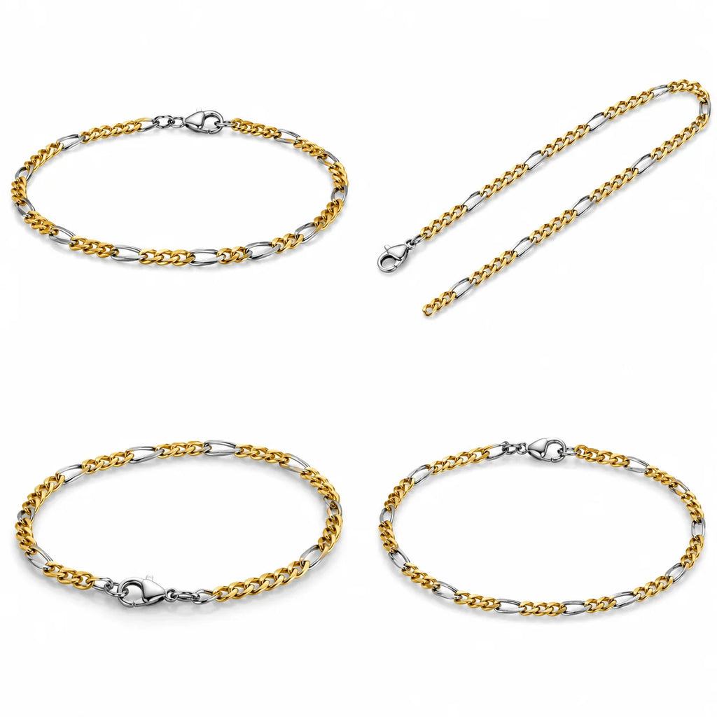 Elegant gold and silver chain loop