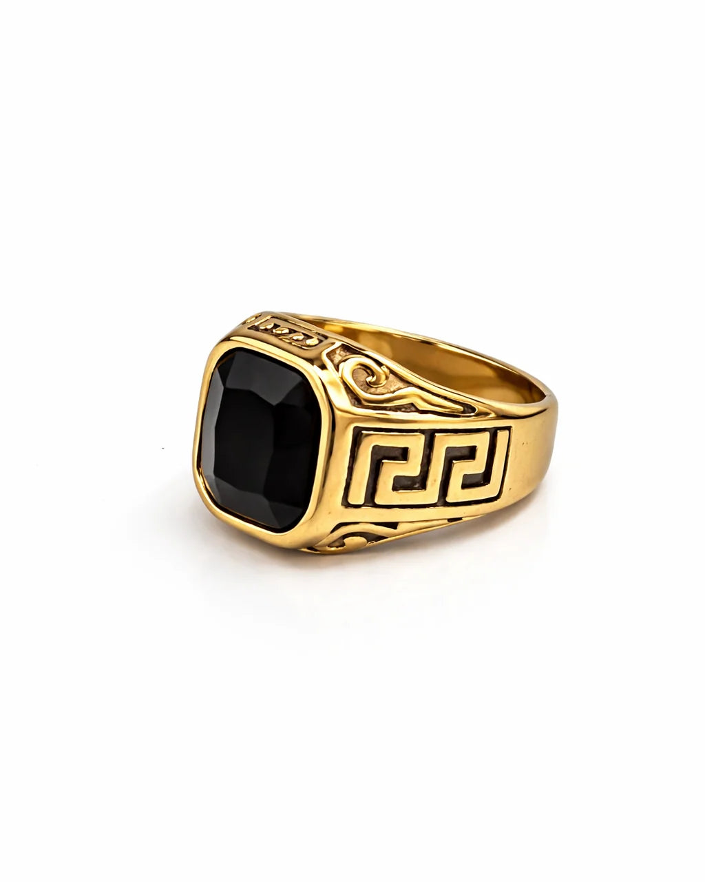 Elegant gold signet ring with onyx