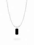 Minimalist silver necklace with black pendant